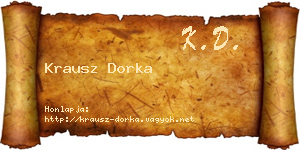 Krausz Dorka névjegykártya
